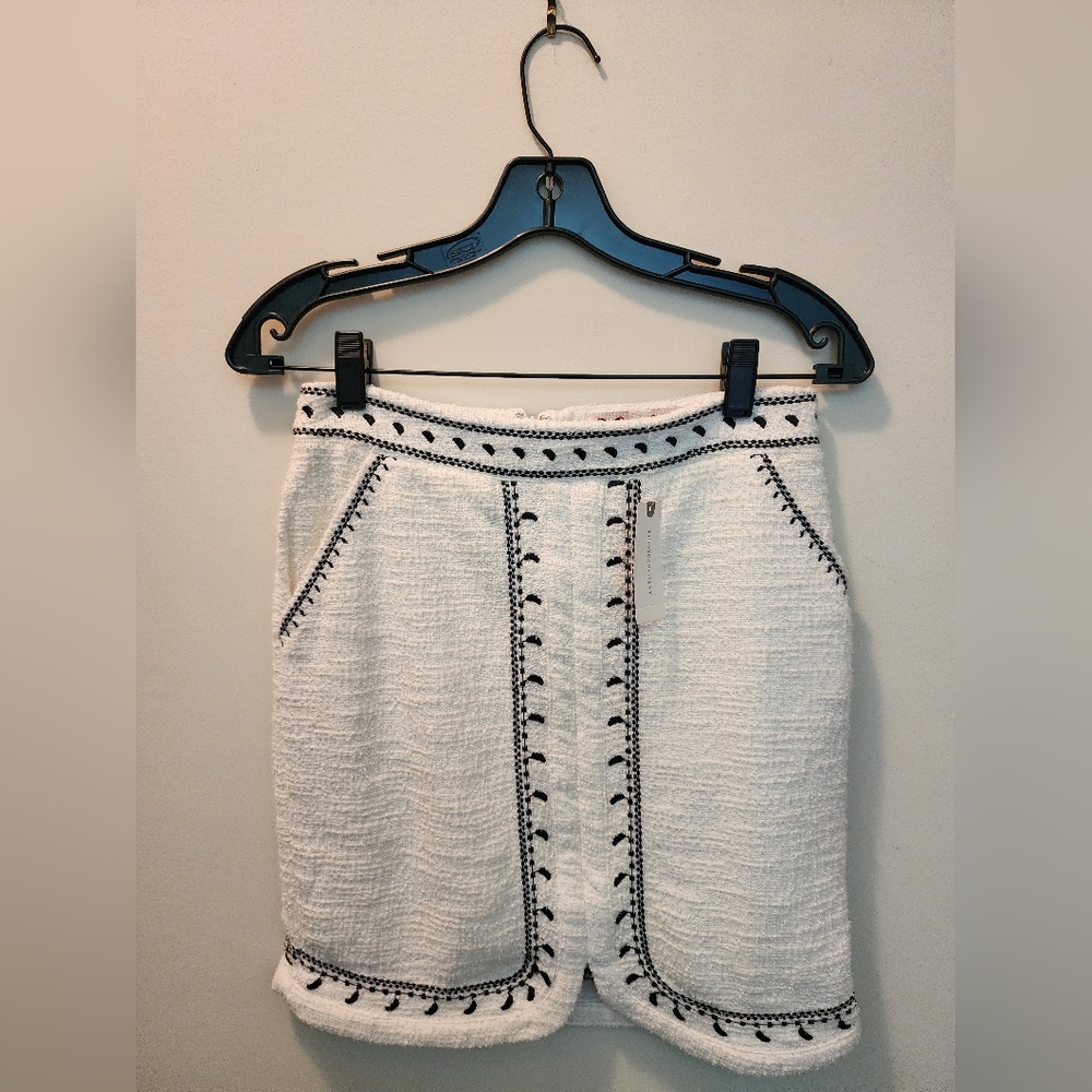 Anthropologie White and Black Pencil Skirt